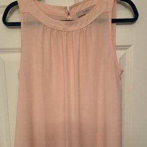 Pretty blush pink sleeveless blouse - great for wearing under a jacket for work!